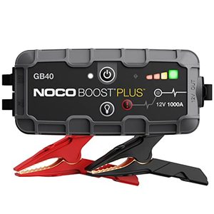 lot 16820 image: NOCO Boost Plus GB40 1000 Amp 12-Volt UltraSafe Lithium Jump Starter Box, Car Battery Booster Pack, Portable Power Bank Charger, and Jumper Cables for up to 6-Liter Gasoline and 3-Liter Diesel Engines