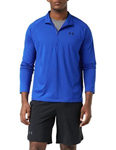 lot 16827 image: Under Armour Mens Tech 2.0 12 Zip-Up Long Sleeve T-Shirt , Royal (402)Black , Large