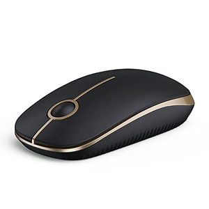 lot 16838 image: VssoPlor Wireless Mouse, 2.4G Slim Portable Computer Mice with Nano Receiver for Notebook, PC, Laptop, Computer (Black and Gold)