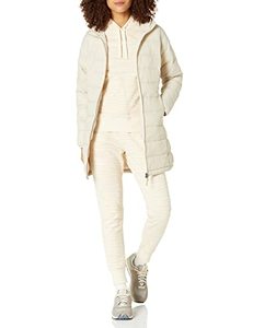 lot 16854 image: Amazon Essentials Womens Lightweight Water-Resistant Hooded Puffer Coat (Available in Plus Size), Stone, X-Large
