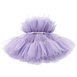 lot 16855 image: TTYAOVO Baby Girl Birthday Party Tutu Princess Bowknot Dress Wedding Gown 766_C Purple Size(100) 2-3 Years