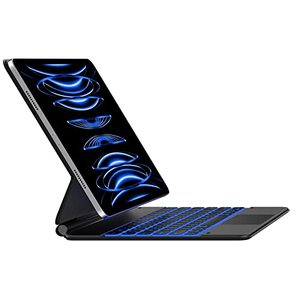 lot 16858 image: typecase Edge Magnetic Keyboard Case for iPad Pro 12.9 (6th Generation, 2022) - Slim Keyboard Cover with Touchpad, 10 Colors Backlit for iPad Pro 12.9 5th (2021) & 4th (2020) & 3rd (2018) Gen - Black