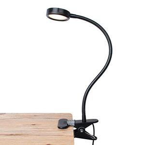 lot 16872 image: LEPOWER Clip on LightBook LightReading Light with 2 Color ChangeableNight Light Clip on for Desk, Bed Headboard and Computers (Black)