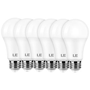 lot 16873 image: LE 100W Equivalent LED Light Bulbs, 14W 1500 Lumens Daylight White 5000K Non-Dimmable, A19 E26 Standard Base, 10000 Hour Lifetime, Pack of 6