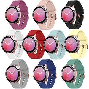 lot 16884 image: TECKMICO 10Pack Compatible with Galaxy watch active 2 bands 40mm 44mmGalaxy watch 3 41mm bands,20mm width wristbands with Rose Gold Buckle for Women men (Small)