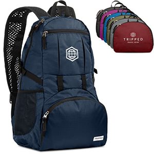 lot 16889 image: Traveling Backpack- Foldable collapsible lightweight backpack for travel (Blue)