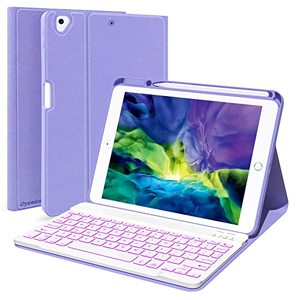 lot 16895 image: OYEEICE iPad 8th Generation Case with Keyboard (10.2, 2020) - iPad Case 9th7th Generation with Keyboard (20212019),Detachable BT Keyboard with Pencil Holder for iPad Air 3rd Gen 10.5(Purple)