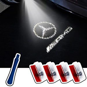 lot 16919 image: Beyes 4 Pcs Door Light Logo��LED Car Door Welcome Light for Car Compatible with Accessories MB A B C E M G AMG W166 W176 W205 W212 AMG