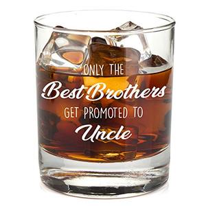 lot 16937 image: Only The Best Brothers Get Promoted to Uncle �� Best Pregnancy Announcement and Uncle To Be Gifts for Him �� Funny Gift from Niece or Nephew - 11 oz Bourbon Scotch Whiskey Cup Glass