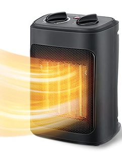 lot 16939 image: Space Heater, 1500W Electric Heaters Indoor Portable with Thermostat , PTC Fast Heating Ceramic Room Small Heater with Heating and Fan Modes for Bedroom, Office and Indoor Use