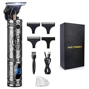 lot 16940 image: Suttik Hair Trimmer for Men, Professional Hair Clippers for Barber, Beard Trimmer for Men, Cordless Edgers Clippers, Ornate Knight T-Blade Close Cutting Trimmer with LCD, Gray, Gift for Men