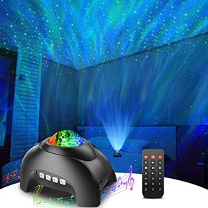 lot 16951 image: Star Projector, Rossetta Galaxy Projector for Bedroom, Bluetooth Speaker and White Noise Aurora Projector, Night Light Projector for Kids Adults Gaming Room, Home Theater, Ceiling, Room Decor (Black)