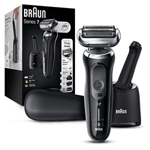 lot 16983 image: Braun Electric Razor for Men, Series 7 7085cc 360 Flex Head Electric Shaver with Beard Trimmer, Rechargeable, Wet & Dry, 4in1 SmartCare Center and Travel Case