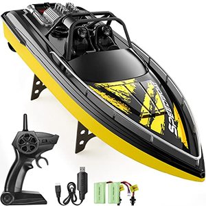 lot 16989 image: SYMA RC Boat for Adults and Kids, Q12 2.4GHz High-Speed Remote Control Boat with Dual Motors, 2 Rechargeable Battery, Low Battery Reminder, Gift for Boys Girls