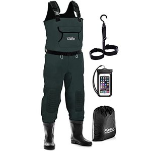lot 16995 image: Foxelli Neoprene Chest Waders, Camo Hunting & Fishing Waders for Men & Women with Boots, Waterproof Bootfoot Waders