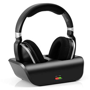 lot 17002 image: Wireless Headphones for TV Watching �� Digital Earphones for Television Listening with 2.4GHz RF Transmitter, Charging Dock, 100ft Wireless Range and Rechargeable 20 Hour Battery, No Audio Delay