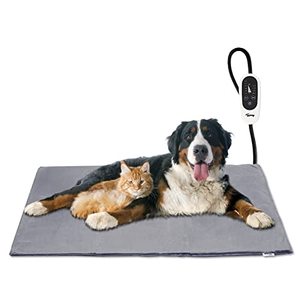 lot 17009 image: Toozey Pet Heating Pad, 6 Adjustable Temperature Dog Cat Heating Pad with Timer, Indoor Pet Heating Pads for Cats Dogs with Chew Resistant Cord, Electric Pads for Dogs Cats, Pet Heated Mat