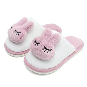 lot 17018 image: KUBUA Girls Boys Winter Warm Indoor Bedroom Shoes Kids Slippers A Purple Size 12-13 Little Kid