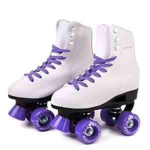 lot 17021 image: Skate Gear Soft Classic Faux Leather Roller Skates (Classic Purple, Womens 9  Mens 8)