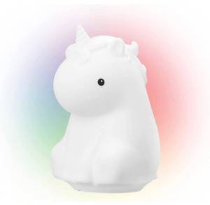 lot 2113 image: Globe Electric 13265 Unicorn Multicolor Changing LED Integrated Rechargeable Silicone Night Light, Table Lamp, Tap Light, White, Room Decor, Home Decor, Nightstand, Bedside Lamps, LED Lamp, LED Lights