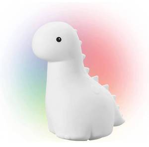 lot 2114 image: Globe Electric 13319 Brontosaurus Multicolor Changing LED Integrated Rechargeable Silicone Night Light, Table Lamp, Tap Light, White, Room D�cor, Home D�cor, Nightstand, Bedside Lamps, LED Lamp