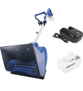 lot 2117 image: Snow Joe 24V-SS11-XR 24-Volt 11-Inch 5-Ah Cordless Snow Shovel, Kit (w5-Ah Battery  Quick Charger) Retails $199
