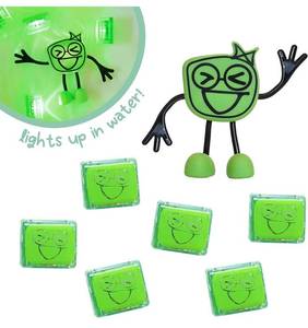 lot 2122 image: Glo Pals Pippa Water-Activated Bath Toy with 6 Reusable Light-Up Cubes for Sensory Play