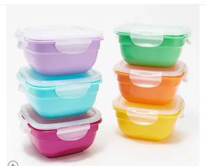 lot 2132 image: LocknLock - Set of 6 - Multi-Color Mini Zens w Colored Body