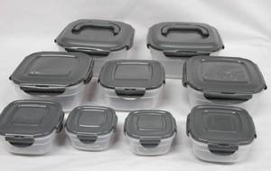 lot 2137 image: LocknLock 10-Piece Vestable Zen Containers with Handle Lids Clear,