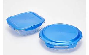 lot 2148 image: LocknLock Glass 9 x 9 and Glass Pie Dish Bake Set
