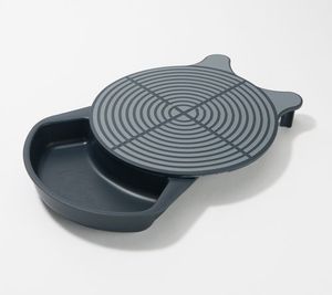 lot 2153 image: Set N Serve Adjustable Plate Holder w Side Caddy, NEW
