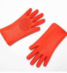 lot 2155 image: Homespan Super Duty 2-in-1 Large Silicone Kitchen Gloves, RED, LARGE, NEW