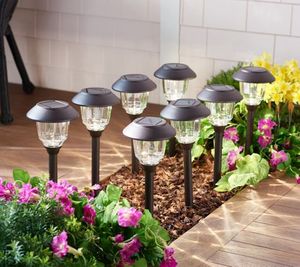 lot 2156 image: Energizer 8-Piece Solar Pathway Light Set, NAVY in Color, Retails-- $100
