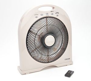 lot 2160 image: Cascade Capri Rechargeable Cordless 12 Fan with Remote, Cream in Color