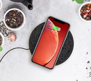 lot 2163 image: Einova Wireless Charging Stone with 10W Fast Charging, White Marble in Color, NEW