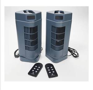 lot 2174 image: Set of TWO Cascade Pro 13 Oscillating Cooling Fans with Remotes, NEW