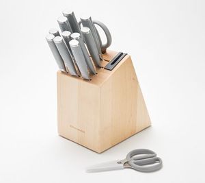 lot 2175 image: KitchenAid Gourmet 13-Piece Triple Rivet Knife Block Set, BLACK in Color(see photos), Retails--$120