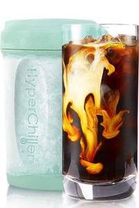 lot 2193 image: HyperChiller HC2M Patented Iced CoffeeBeverage Cooler, NEW, IMPROVED,STRONGER AND MORE DURABLE Ready in One Minute, Reusable for Iced Tea, Wine, Spirits, Alcohol, Juice, 12.5 Oz, Mint Blue