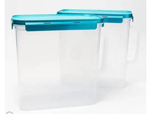 lot 2202 image: LocknLock Set of 2 XL Cereal Keepers w Handles