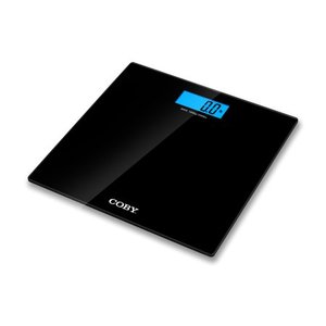 lot 2207 image: Glass Digital With Lcd Backlit Display & Weight Comparison Bathroom Personal Scale Black Colby
