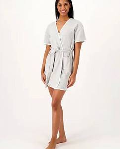 lot 2214 image: MUK LUKS Loop Terry Shower Fresh Short Wrap Robe Size Large