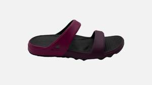 lot 2222 image: Spenco Orthotic Slide Sandals Fusion Slim Fuchsia Black size 11 but looks more like 10