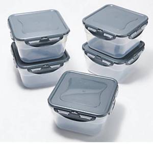 lot 2232 image: LocknLock Set of 5 Nesting SquaresStorage Set