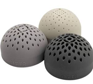 lot 2236 image: Siftr silicone, micro, colanders for straining tinned, food, and more set of three