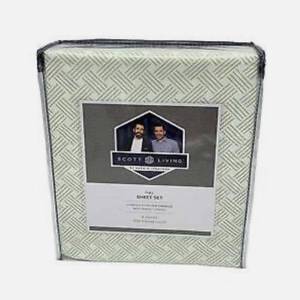 lot 2271 image: Scott Living 400TC HygroCotton and Tencel Sheet Set Sage Weave King size
