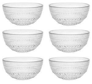 lot 2278 image: Fortessa Jupiter Vintage Glassware Collection 5 Inch Cereal Salad Dessert Snack All-Purpose Bowl 6 Pack, Clear, 14 Ounce (6 Pack) Retails $49