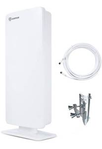 lot 2286 image: ANTOP AT-400 Flat-Panel OutdoorIndoor TV Antenna with High Gain-65 Mile Long Range Digital TV Antenna withMulti-Directional Reception - 40ft Detachable Coaxial Cable - HD4K UHD Ready