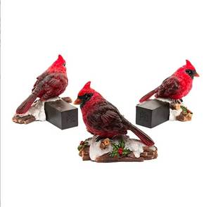 lot 2300 image: Jardinopia Potty Feet Red Cardinal Bird Planter Feet, set of Three, NEW