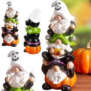 lot 2322 image: Miniature Halloween Figurines Resin, Halloween Gnomes, NEW