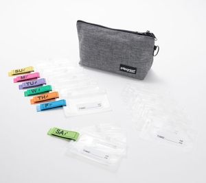 lot 2344 image: Pillpanion Lockable Tote with Pill Organization System, Grey in Color, NEW